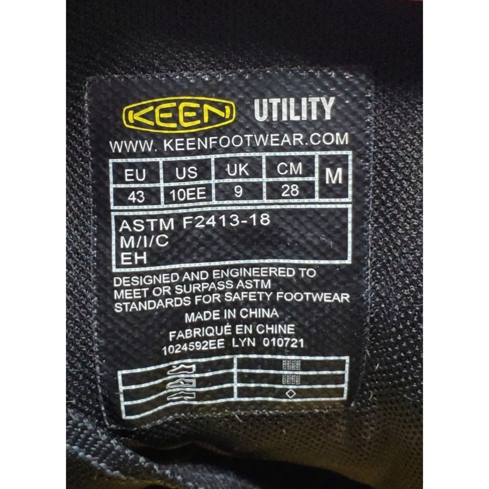 KEEN Vista Energy Mid Boots Mens 10 EE WIDE Black Carbon Safety Toe Work Shoe EH - Picture 13 of 14
